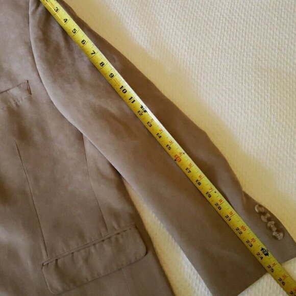 Andrew Fezza Chatham Tan Men's 2 Button Polyester Sports Coat Sz L - Picture 8 of 11